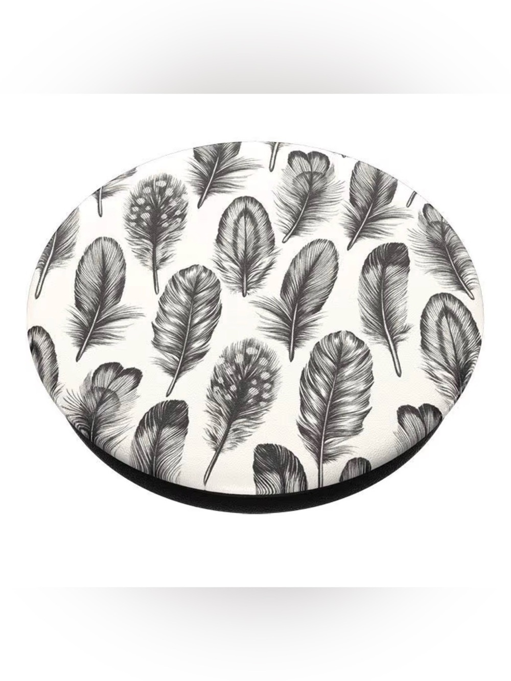 PopSocket PopTop Phone Grip with Black Feather Pattern